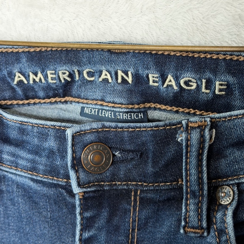 American Eagle Womens 6 Blue Super High-Rise Flare Next Level Stretch Jeans - Picture 2 of 12